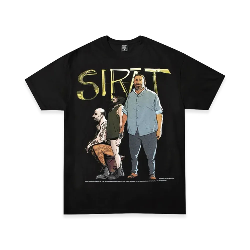 Geeks Rule x SIRAT illustrated by Koji Morimoto Silkscreen Printing T Shirt "Black"