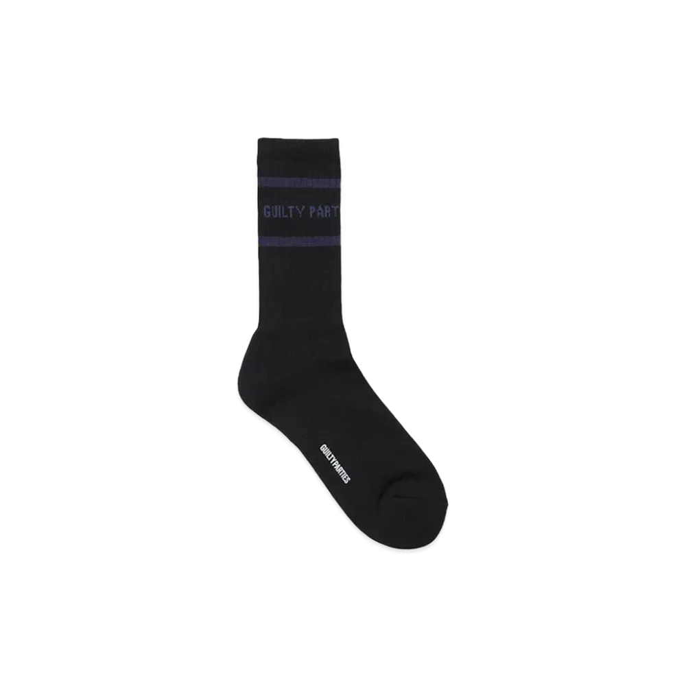 WACKO MARIA Logo Jacquard Socks "Black/Navy"