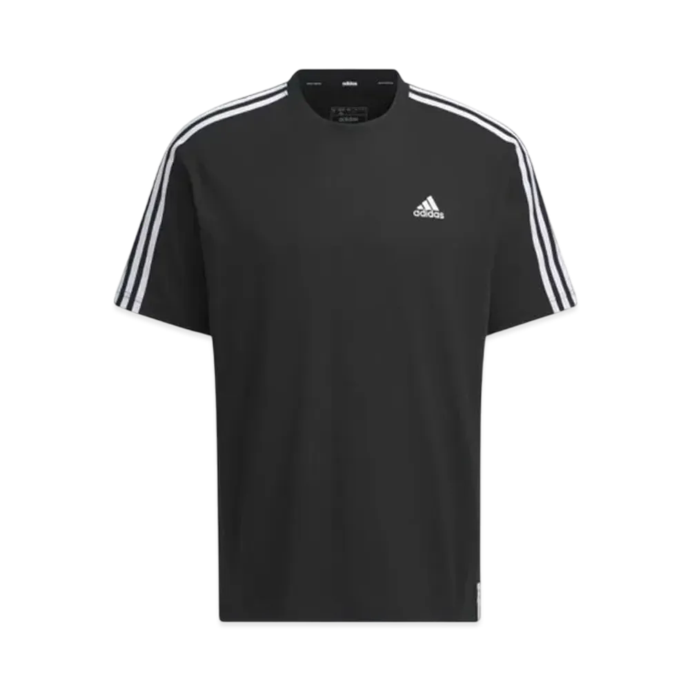 adidas Essentials Plus Loose Fit Three Stripes Short Sleeve T-Shirt "Black"