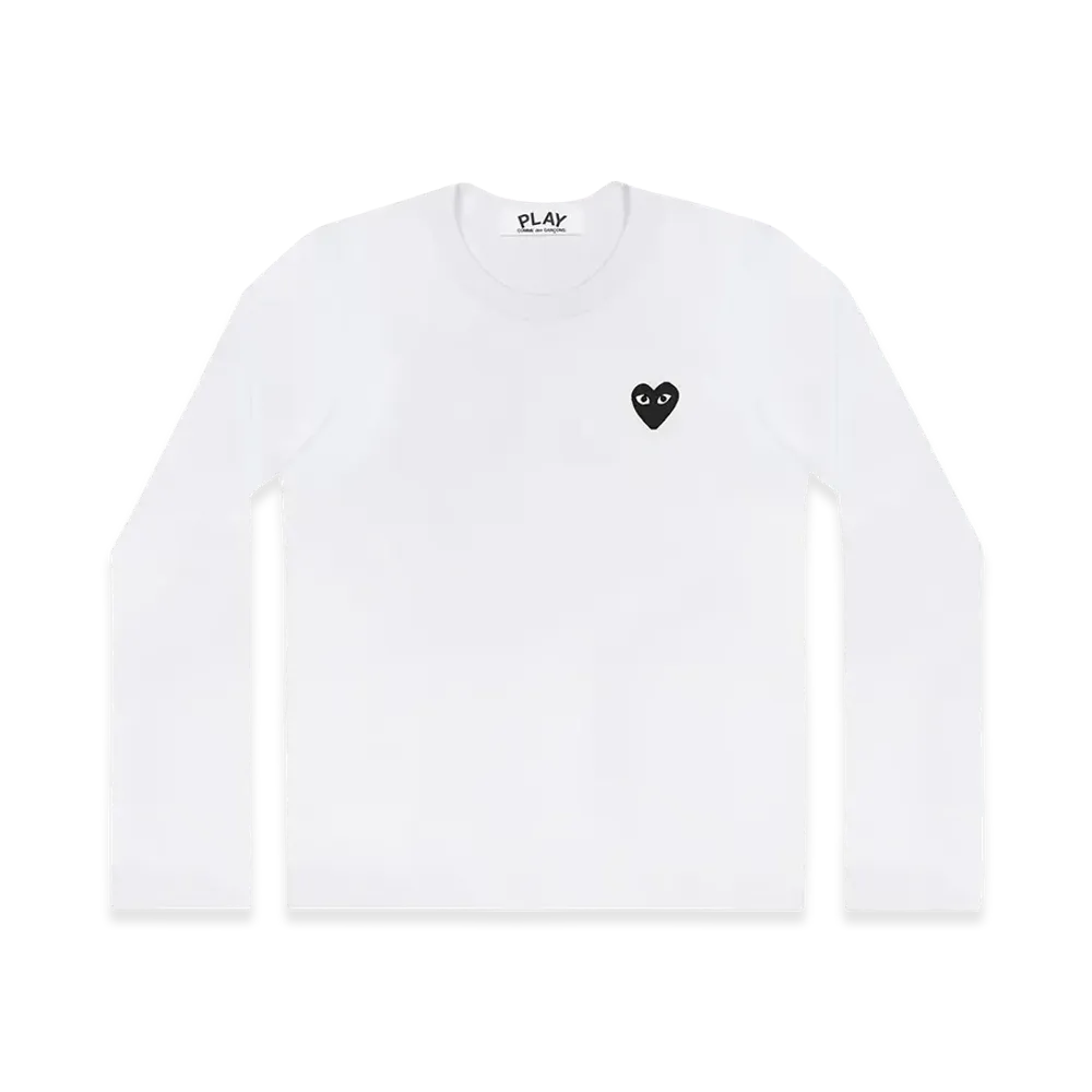 PLAY COMME des GARCONS Long Sleeve T-Shirt With Black Emblem AZ-T120-051 "White"