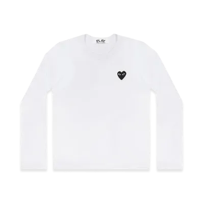 PLAY COMME des GARCONS Long Sleeve T-Shirt With Black Emblem AZ-T120-051 "White"