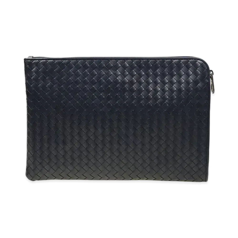 Bottega Veneta Lambskin Clutch Bag "Blue"