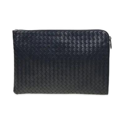 Bottega Veneta Lambskin Clutch Bag "Blue"