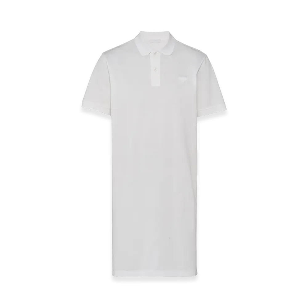 PRADA Long Pique Polo Shirt "White"