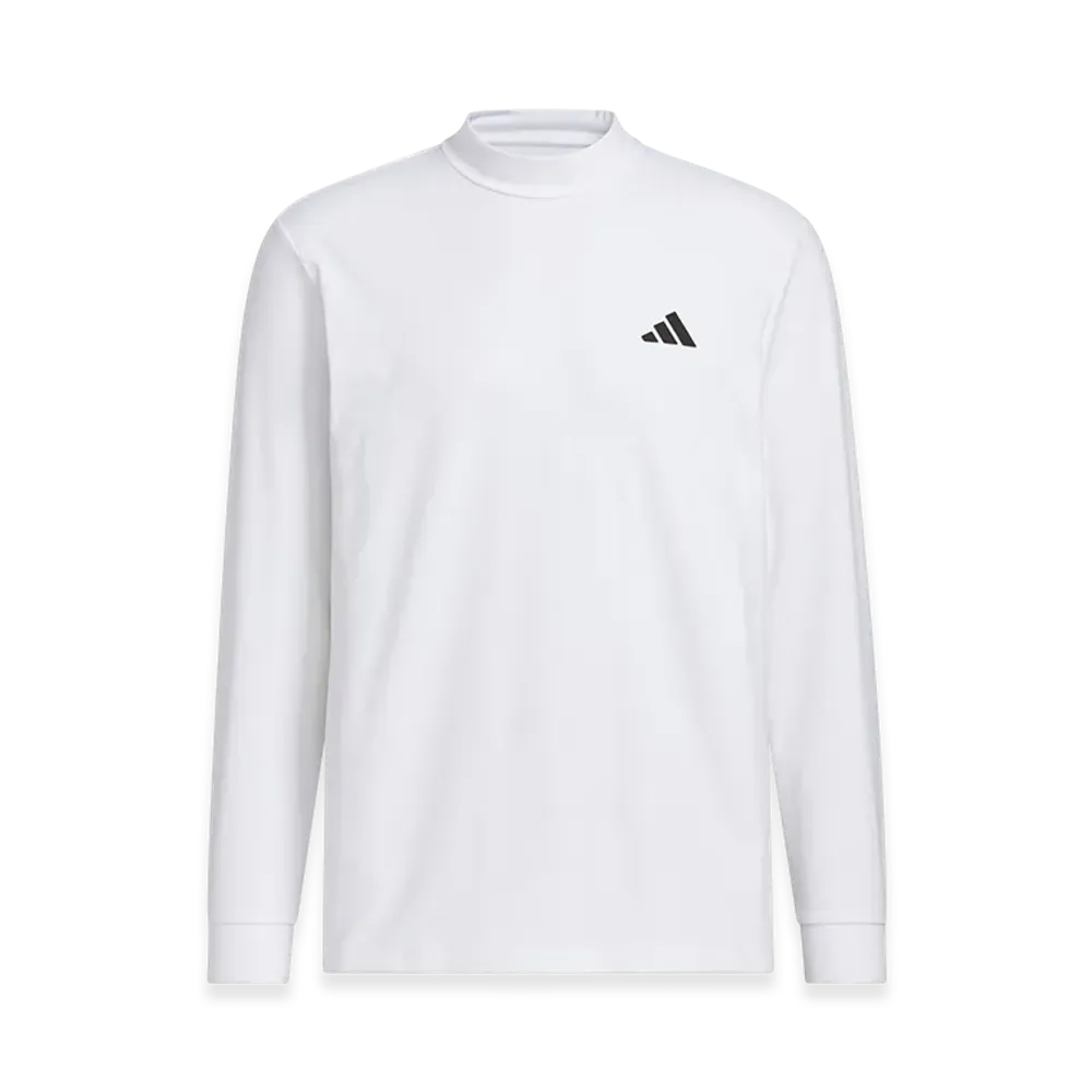 adidas Golf Men's Graphic Mock Neck Long-Sleeve Polo Shirt "White"