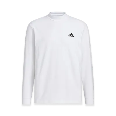 adidas Golf Men's Graphic Mock Neck Long-Sleeve Polo Shirt "White"