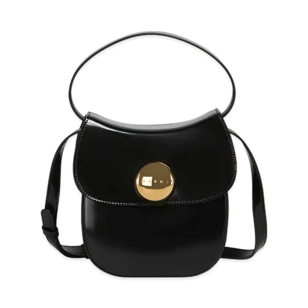 MARNI Butterfly Small Handbag in Leather "Black"
