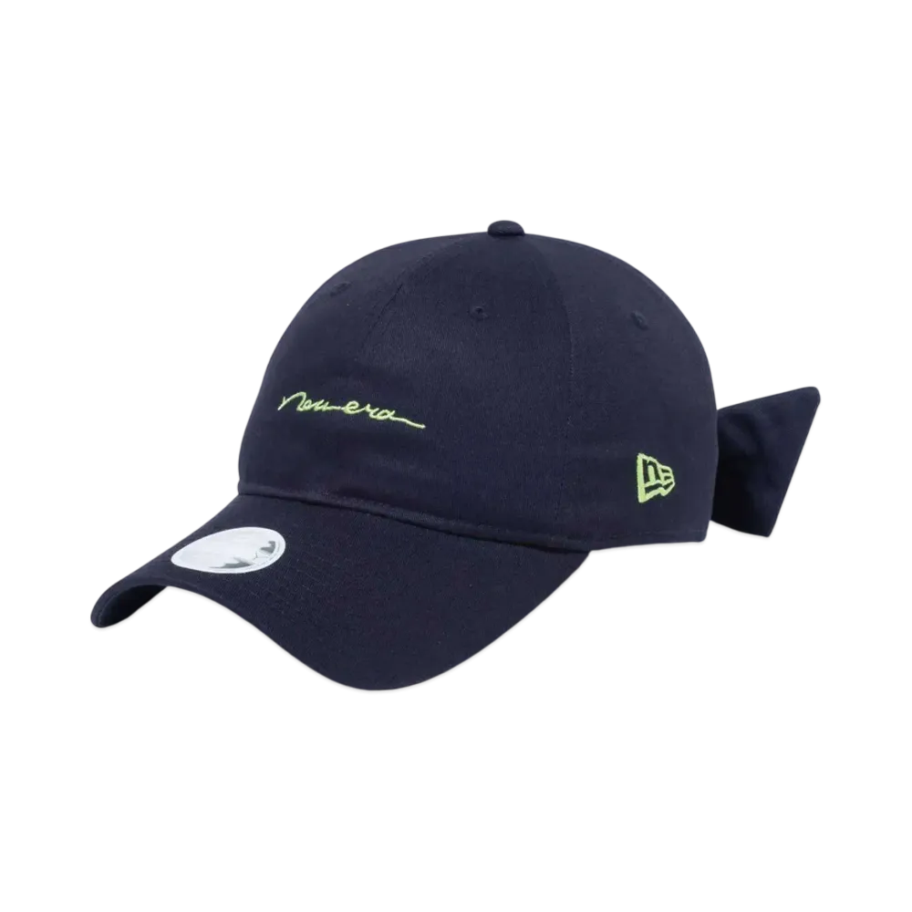 NEW ERA Golf Women's 9Twenty Long Visor Ribbon Handwritten Logo "Navy"