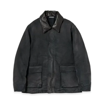 AURALEE Product Dyed Organic Cotton Duck Blouson "Faded Black"