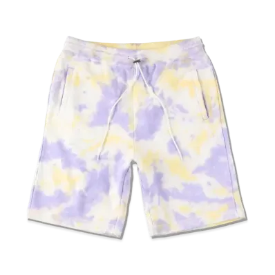 WIND AND SEA WDS TIE-DYE SWEAT SHORTS "Orchid Yellow"