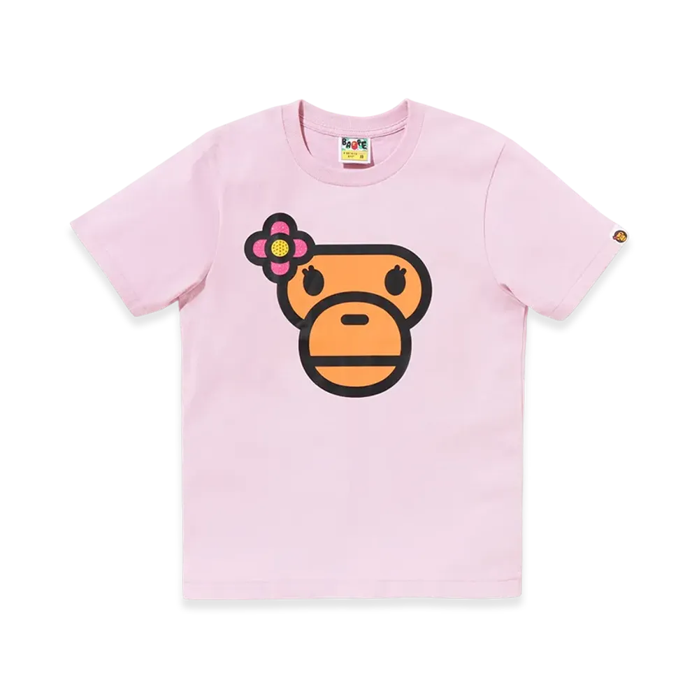 A BATHING APE Crystal Stone Lisa Face Tee "Pink"