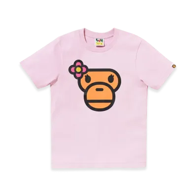 A BATHING APE Crystal Stone Lisa Face Tee "Pink"