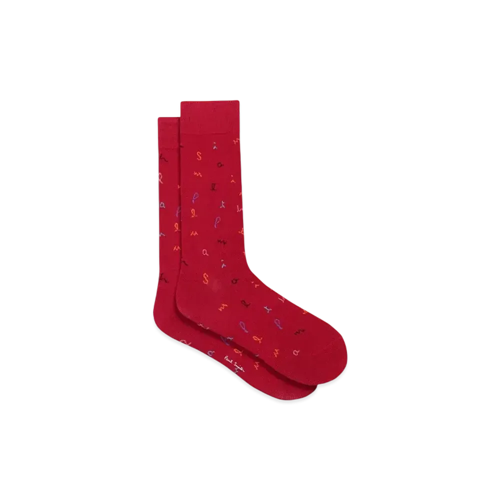 Paul Smith Random Logo Socks "Red"