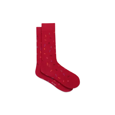 Paul Smith Random Logo Socks "Red"