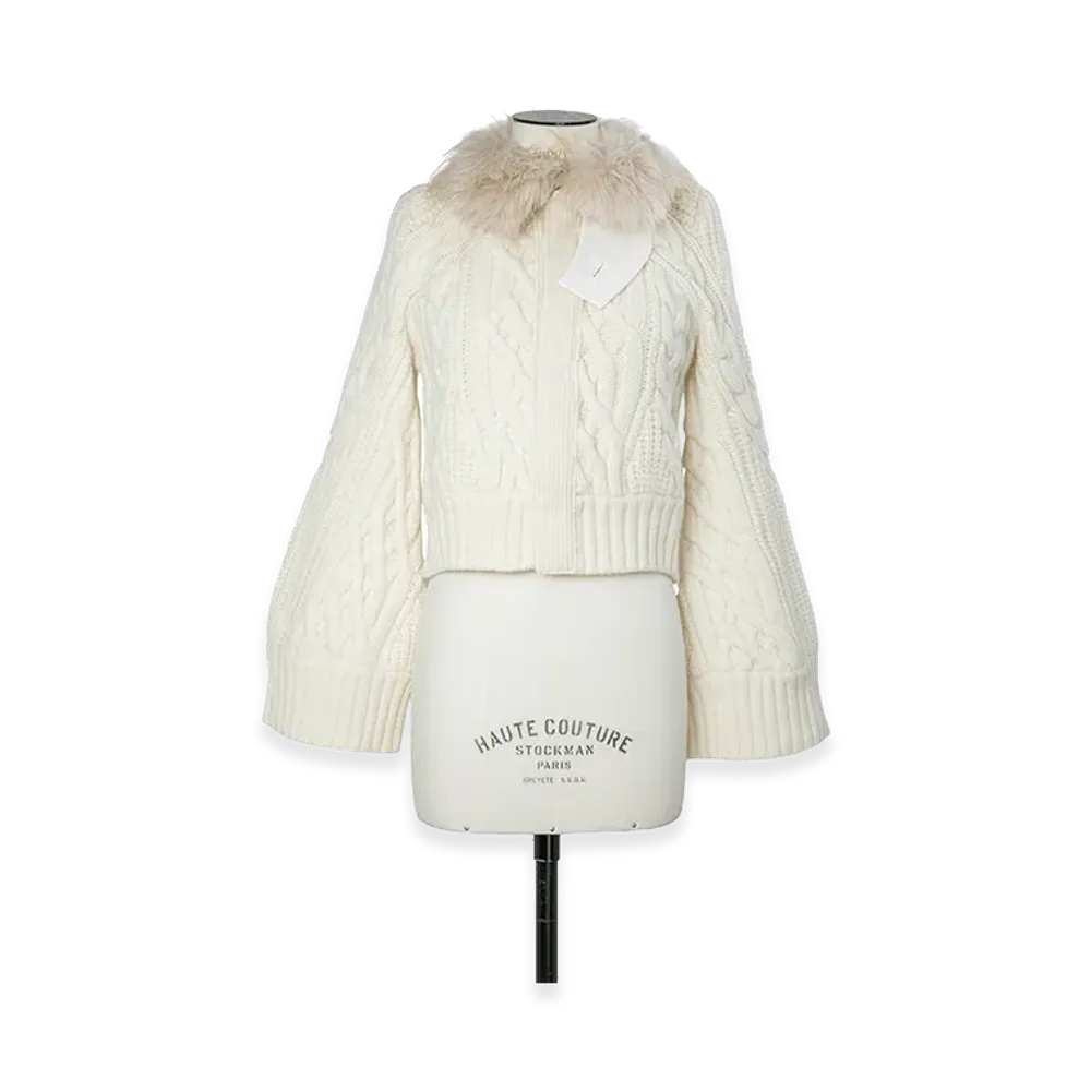 sacai Women's Wool Knit Blouson "Off White"