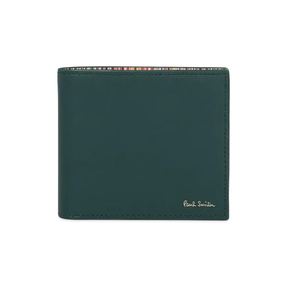 Paul Smith Signature Striped Interior Bifold Wallet "BlueGreen"