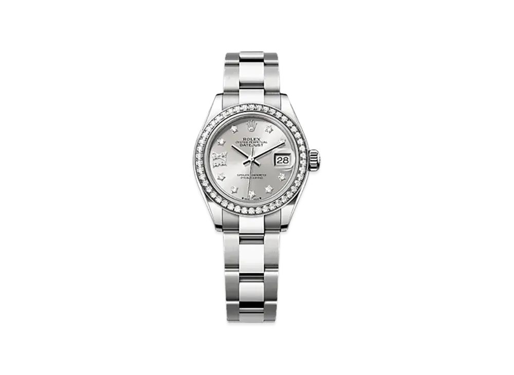 ROLEX Lady-Datejust 28mm Oystersteel & White Gold Diamond 279384RBR "Silver"