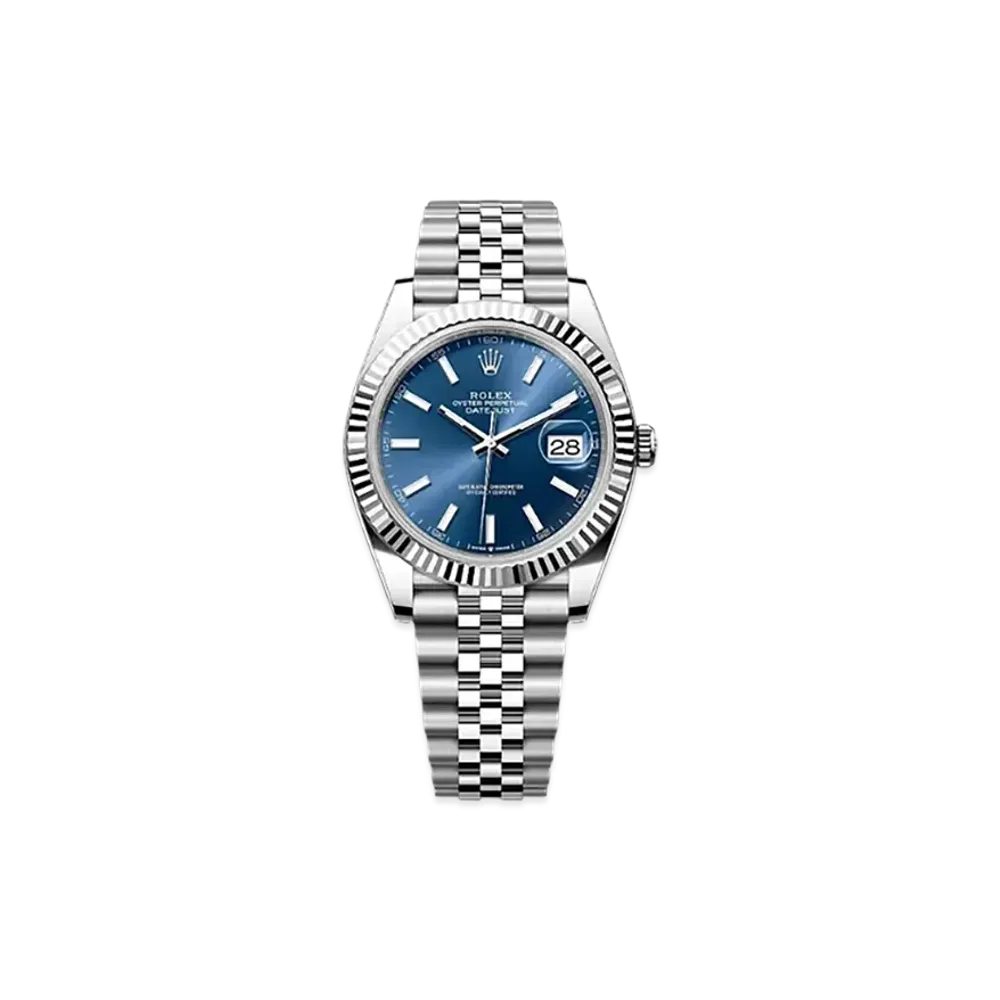 ROLEX Datejust 41 Oystersteel & White Gold "Blue"