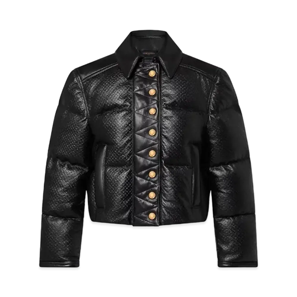 Louis Vuitton Monogram Leather Padded Boxy Jacket "Noir"