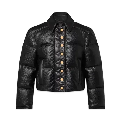 Louis Vuitton Monogram Leather Padded Boxy Jacket "Noir"