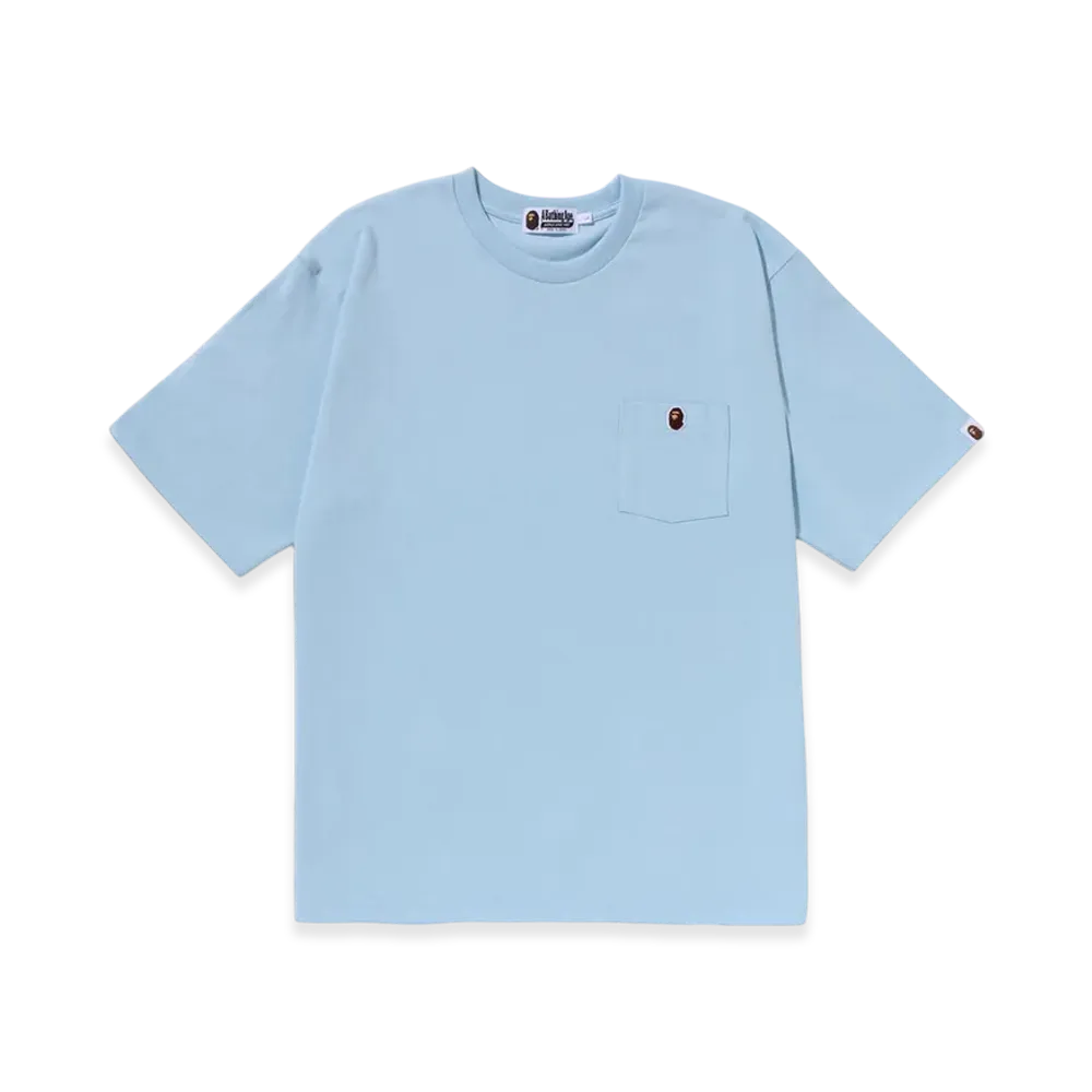 A BATHING APE Ape Head One Point Relaxed Fit Pocket Tee "Sax"