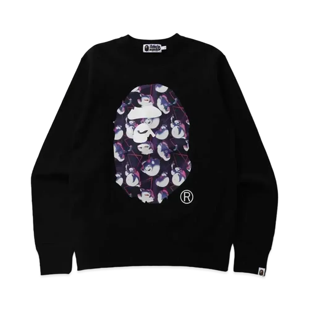A BATHING APE GHOSTBUSTERS APE HEAD CREWNECK "Black"