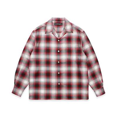 WACKO MARIA Check Open Collar Shirt "Red"