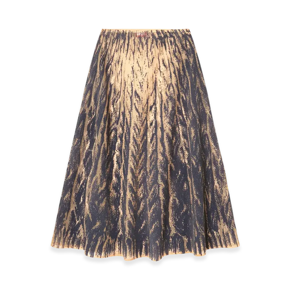 Diesel O-Riunda Sheer Skirt In Rigid Printed Tulle "Grey"
