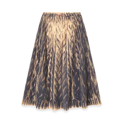 Diesel O-Riunda Sheer Skirt In Rigid Printed Tulle "Grey"