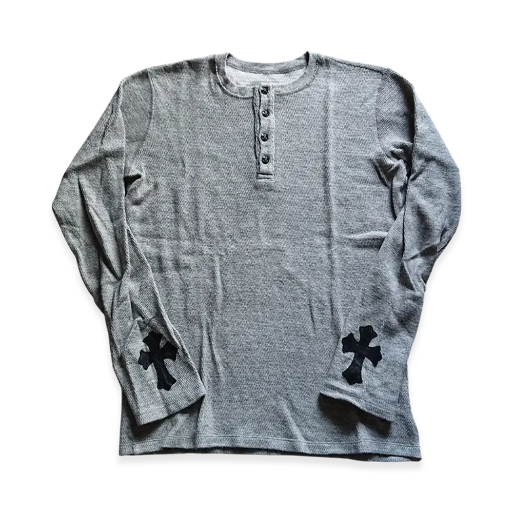Chrome Hearts BS Fleur Cross Patch Thermal Shirt "Gray"