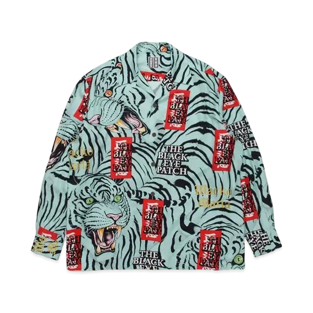 Black Eye Patch WACKO MARIA Tim LehiWACKO MARIA Hawaiian Shirt "Mint"
