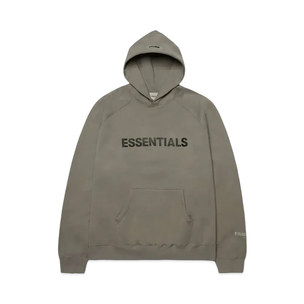 FEAR OF GOD ESSENTIALS 3D Silicon Applique Pullover Hoodie "Charcoal"