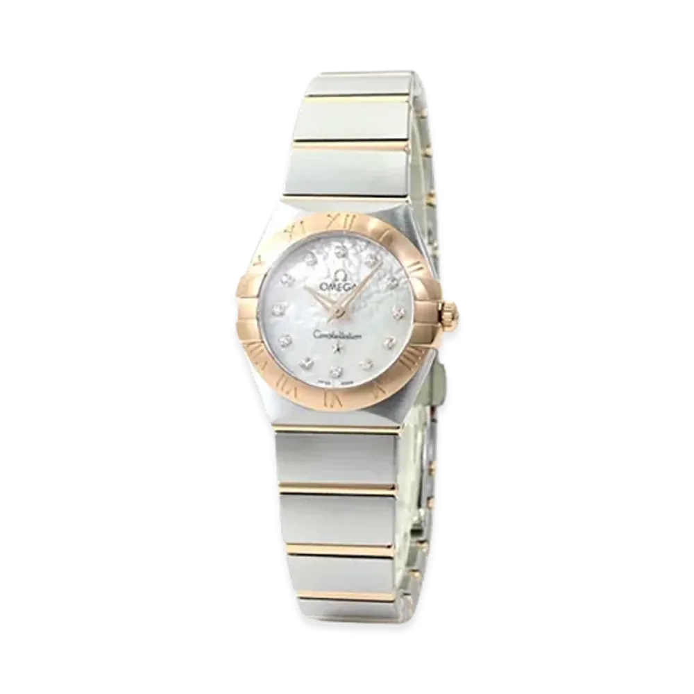 OMEGA Women's Constellation Watch 12P Diamond "Silver/Pink Gold"