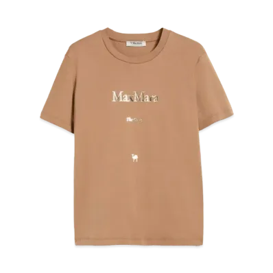 Max Mara Quiet Cotton Jersey T-Shirt "Hazelnut Brown"