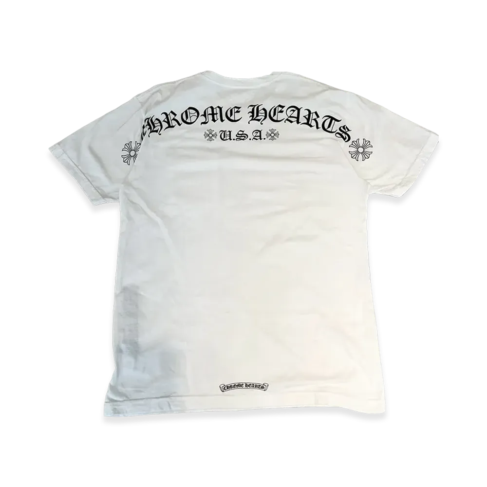 Chrome Hearts Shoulder USA Script Logo Pocket T-Shirt "White"