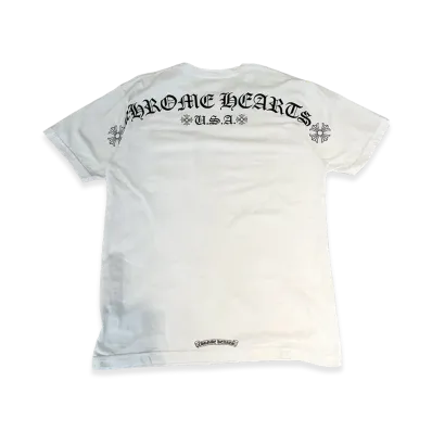 Chrome Hearts Shoulder USA Script Logo Pocket T-Shirt "White"