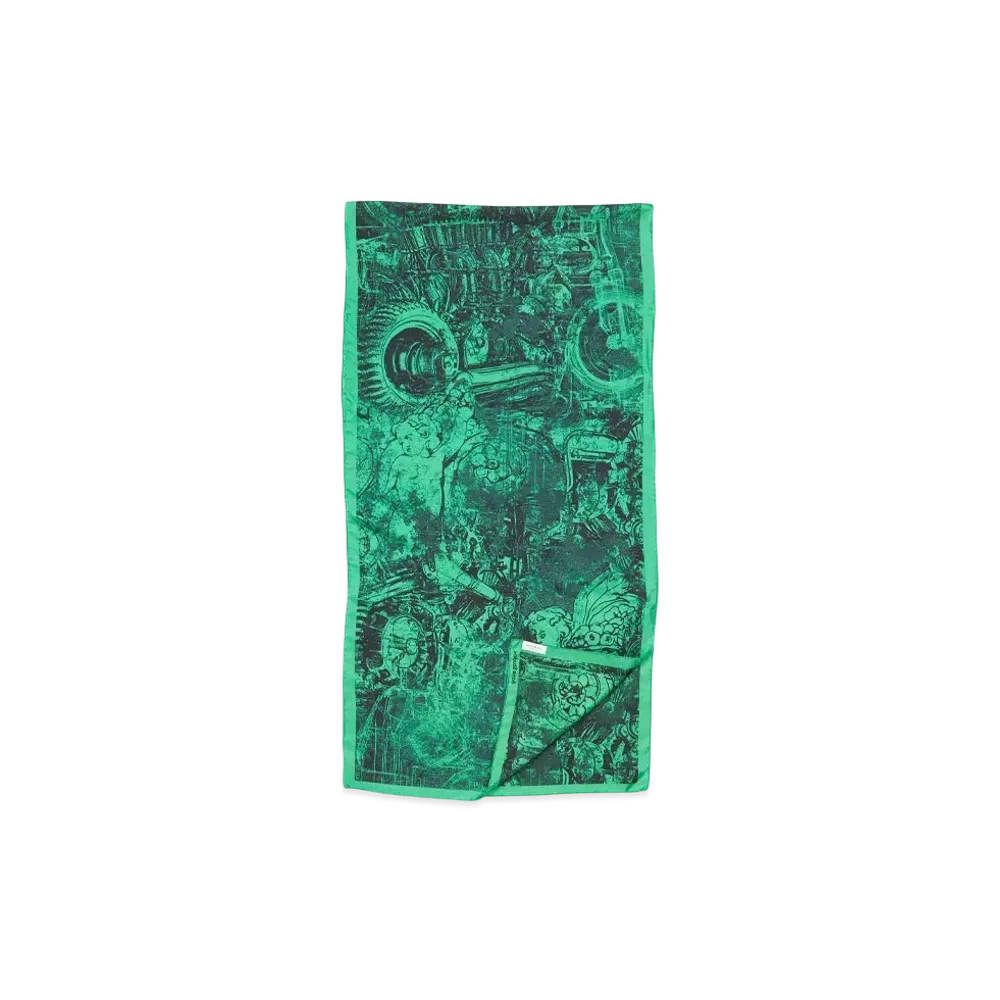 Acne Studios Printed Silk Scarf "Green/Black"