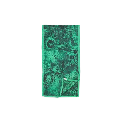 Acne Studios Printed Silk Scarf "Green/Black"