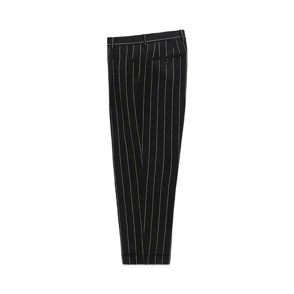 WACKO MARIA x DORMEUIL / Striped Pleated Trousers (Type-2) "Black"