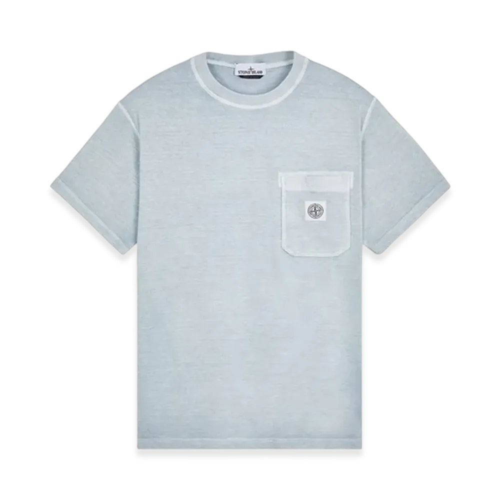 Stone Island 21957 Fissato Treatment Short Sleeve Organic Cotton T-Shirt - 24SS "Sky Blue"