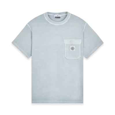 Stone Island 21957 Fissato Treatment Short Sleeve Organic Cotton T-Shirt - 24SS "Sky Blue"