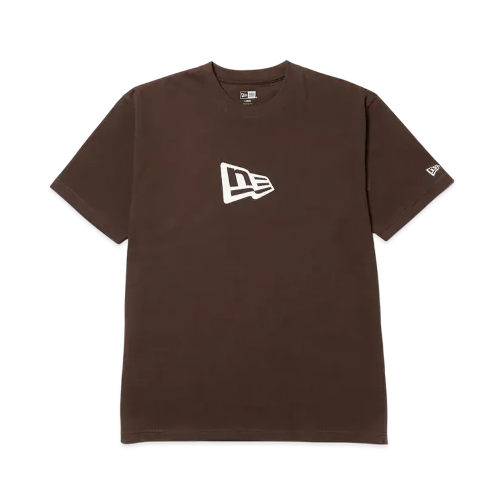 NEW ERA Short Sleeve Cotton T-shirt Flag Logo Mid Regular Fit "Walnut"