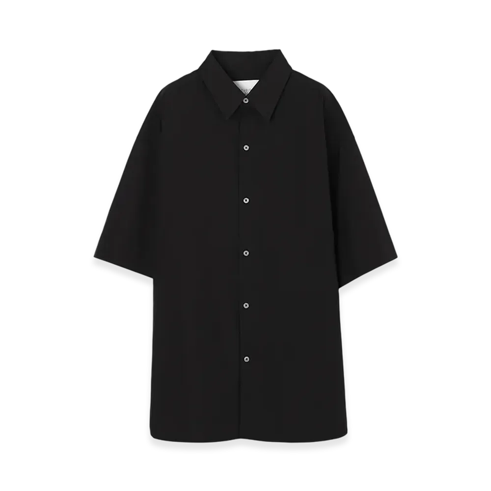 STUDIO NICHOLSON Short Sleeve Shirt Sorono "Darkest Navy"