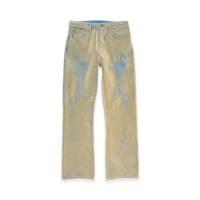 Acne Studios Flocked Denim Trousers - Loose Fit "Blue/Beige"