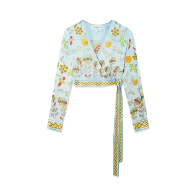 Casablanca Yoruba Flowers Wrap Blouse "Multi"