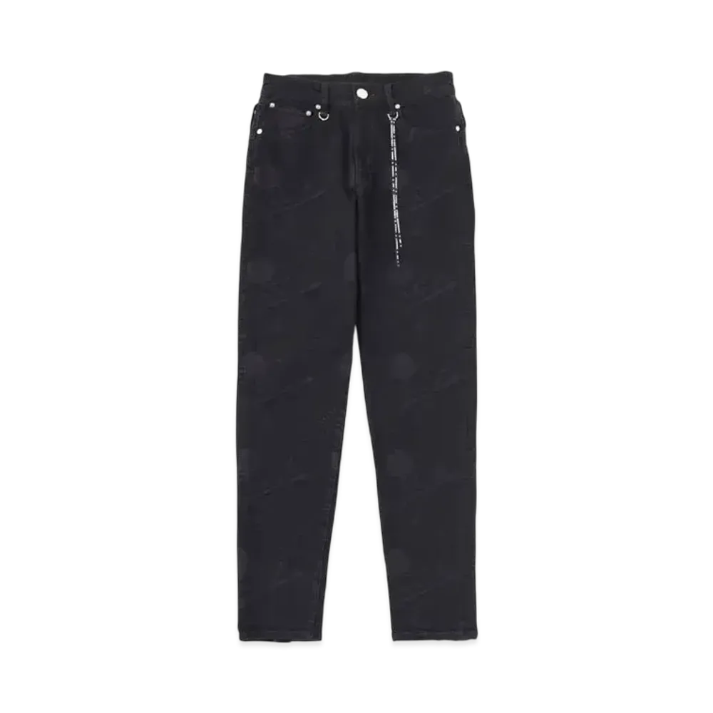 mastermind WORLD Water Repellent Monogram Denim Pants Slim Tapered Fit "Black"