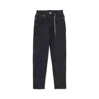 mastermind WORLD Water Repellent Monogram Denim Pants Slim Tapered Fit "Black"