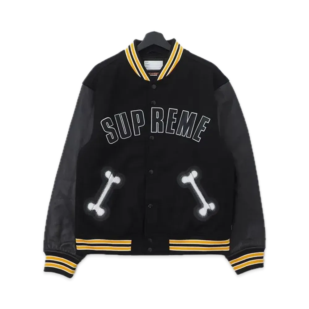 Supreme Bone Varsity Jacket "Black"