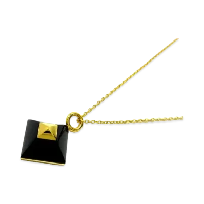 Hermes Cupidon Medor Necklace "Black/Gold"