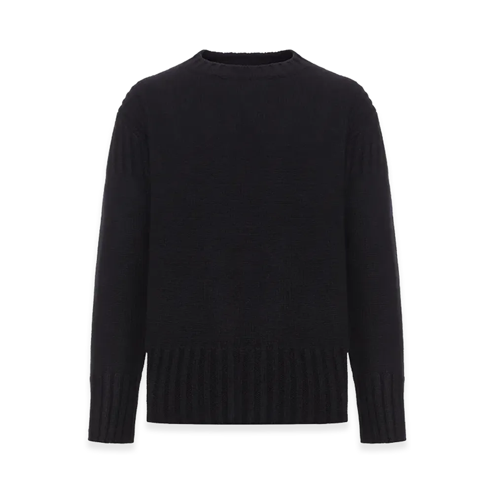 Jil Sander Long-Sleeved Sweater In Thick Eco Cashmere "Black"